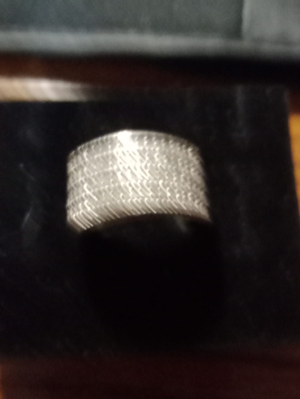 Sterling Silver Textured Diamond Mesh Men's Ring - Classic Band